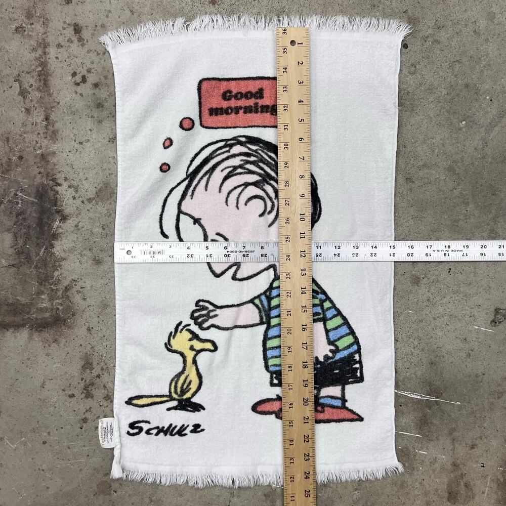 Vintage 1971 Peanuts Linus Woodstock Good Morning Hand Tea Towel Tastemaker - Picture 6 of 10